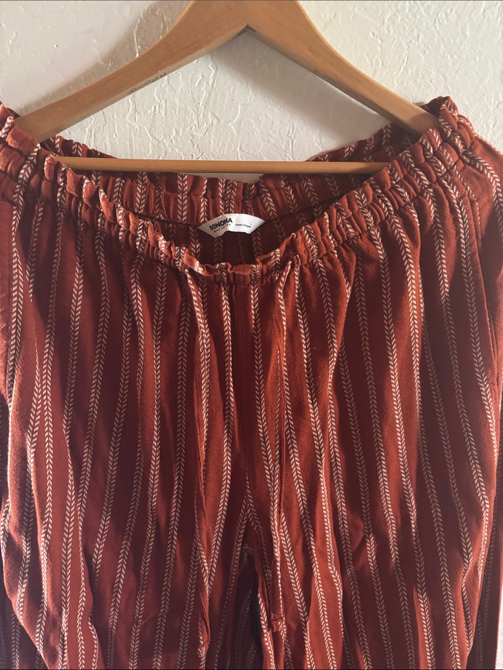Sonoma Burnt Orange Striped woman’s Drawstring Joggers